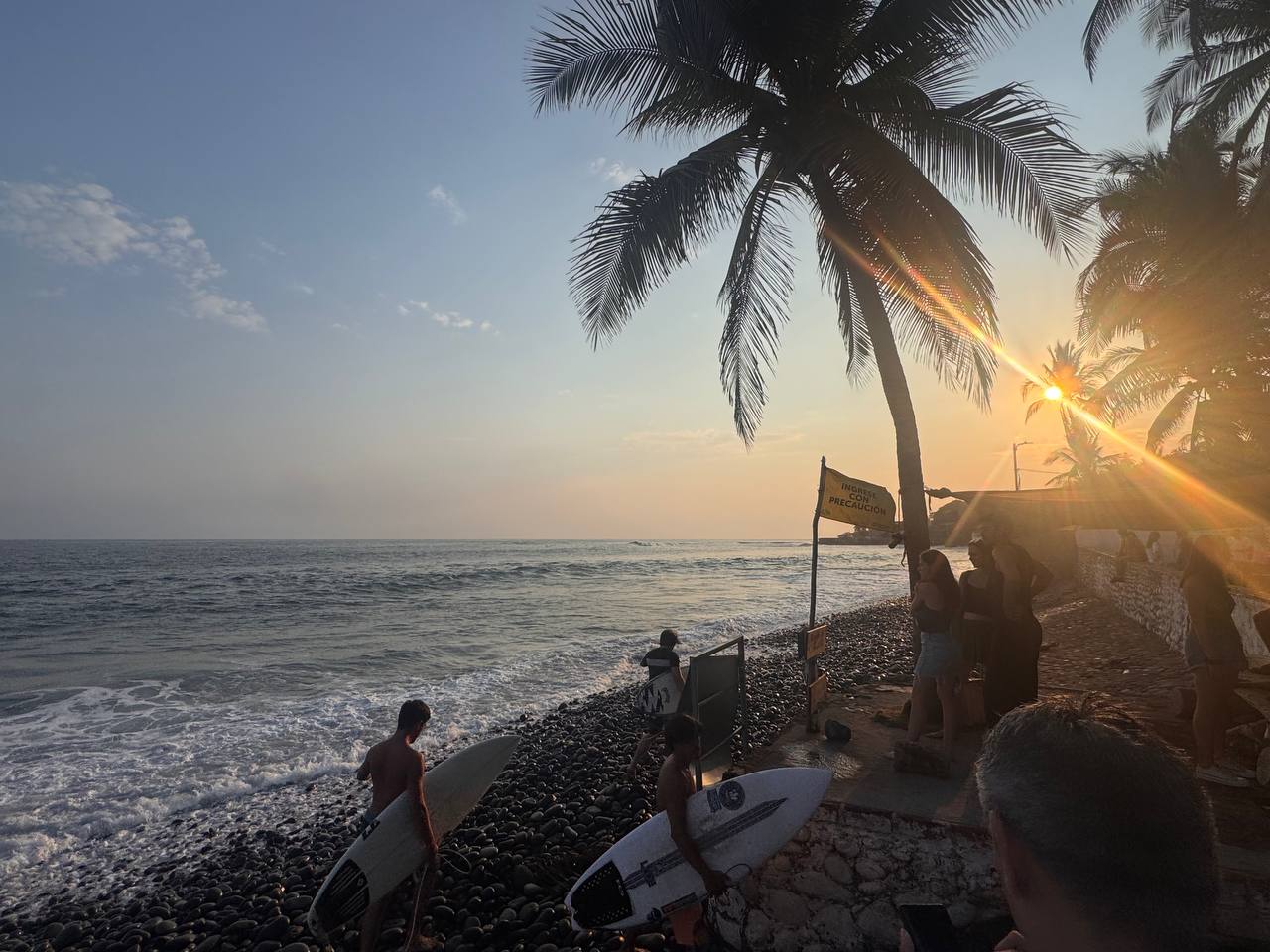 Sunset on the coast of El Salvador during a mission journey